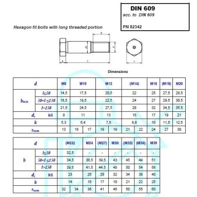 DIN609 12X80 10.9KL