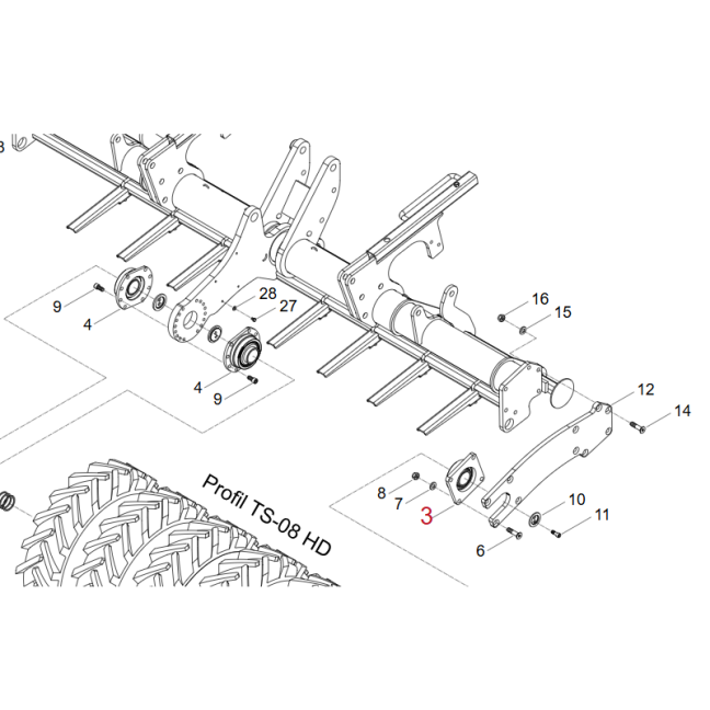 Guolis su korpusu HORSCH LEFN212M2TB.H 00240231 00240165 00240198 1