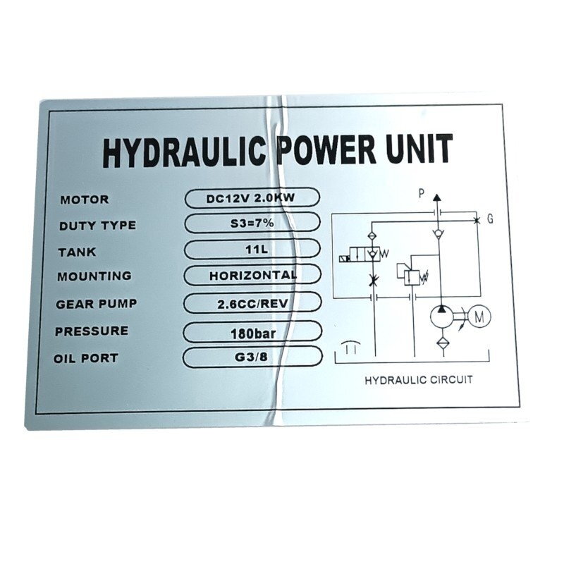 Hidraulinė stotelė su baku 11l, 2kW (12V), 2,6ccm Hidraulinė stotelė su baku 11l, 2kW (12V), 2,6ccm