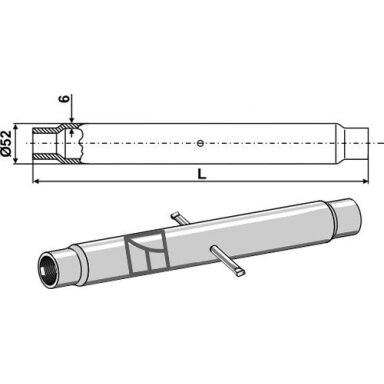 Trauklės vamzdis M36X3 Trauklės vamzdis M36X3